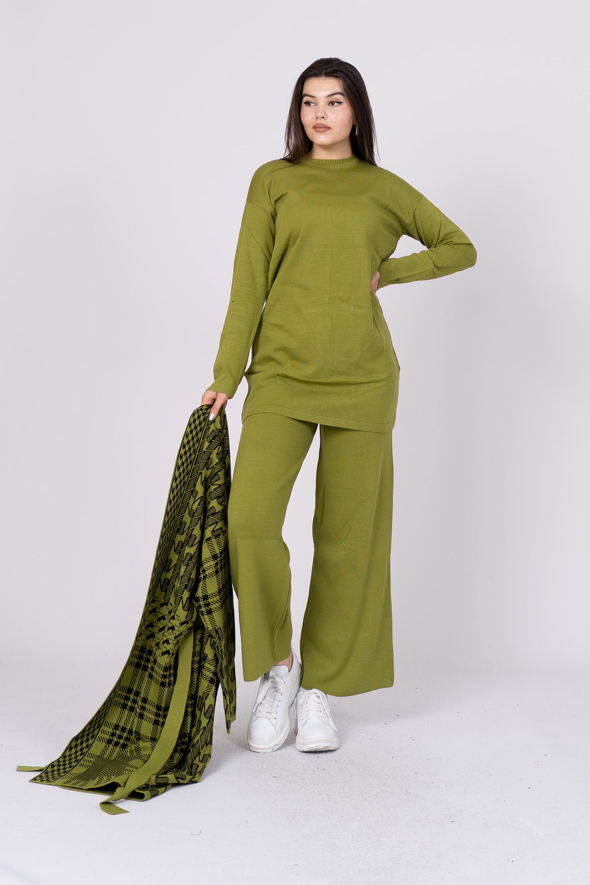 Triko Hırka Kazak Pantolon 3lü Takım 031