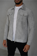 VESTE SUEDE - GRIS