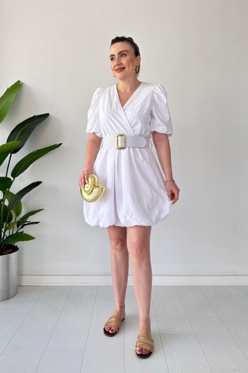 Robe ceinture ballon blanche