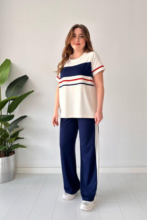 Costume bicolore en modal bleu marine