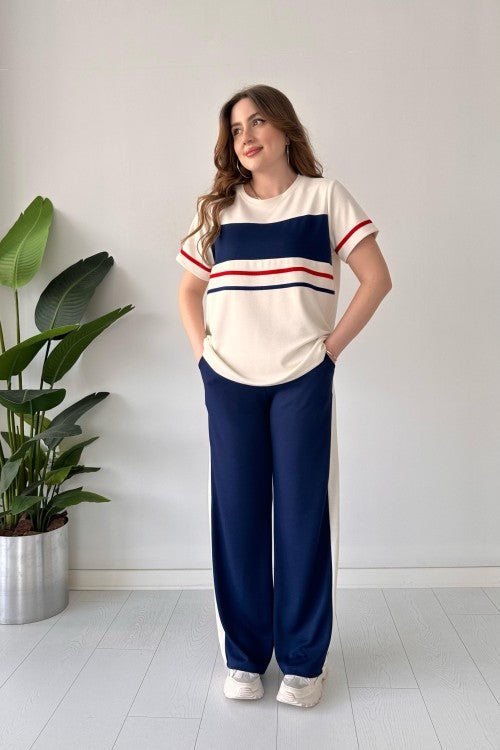 Costume bicolore en modal bleu marine