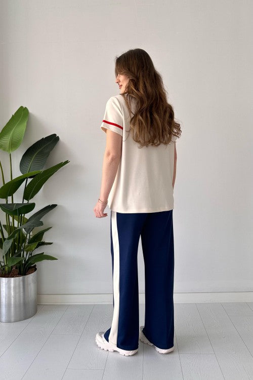 Costume bicolore en modal bleu marine