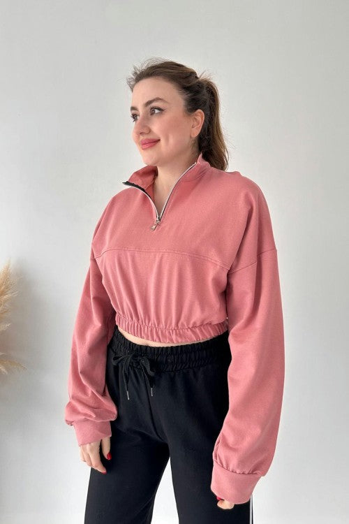 Sweat-shirt court rose