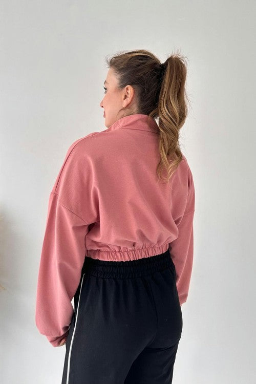 Sweat-shirt court rose