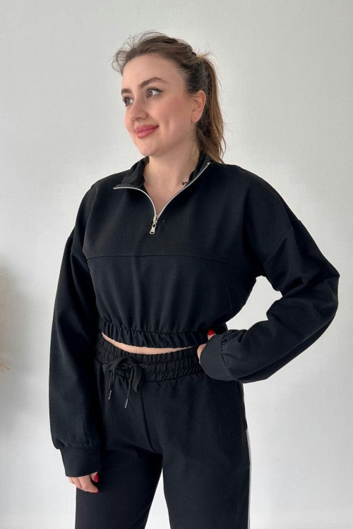Sweat-shirt court noir