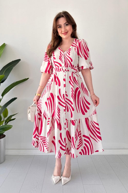 Robe en lin rose