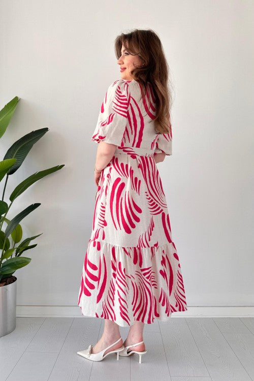 Robe en lin rose