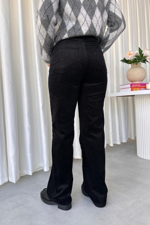 Pantalon en velours côtelé noir