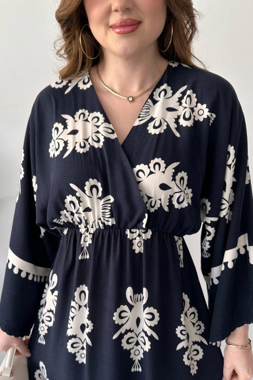 Robe chauve-souris française bleu marine