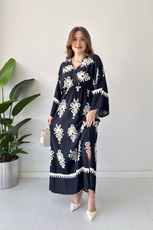 Robe chauve-souris française bleu marine