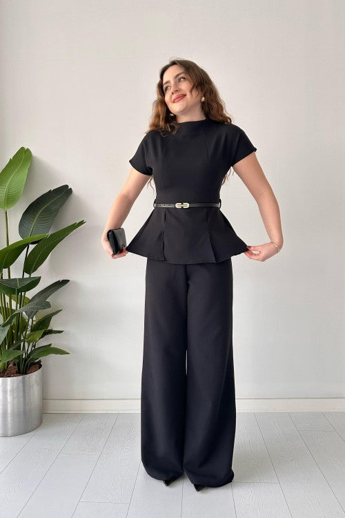 Combinaison ceinture dorée noire