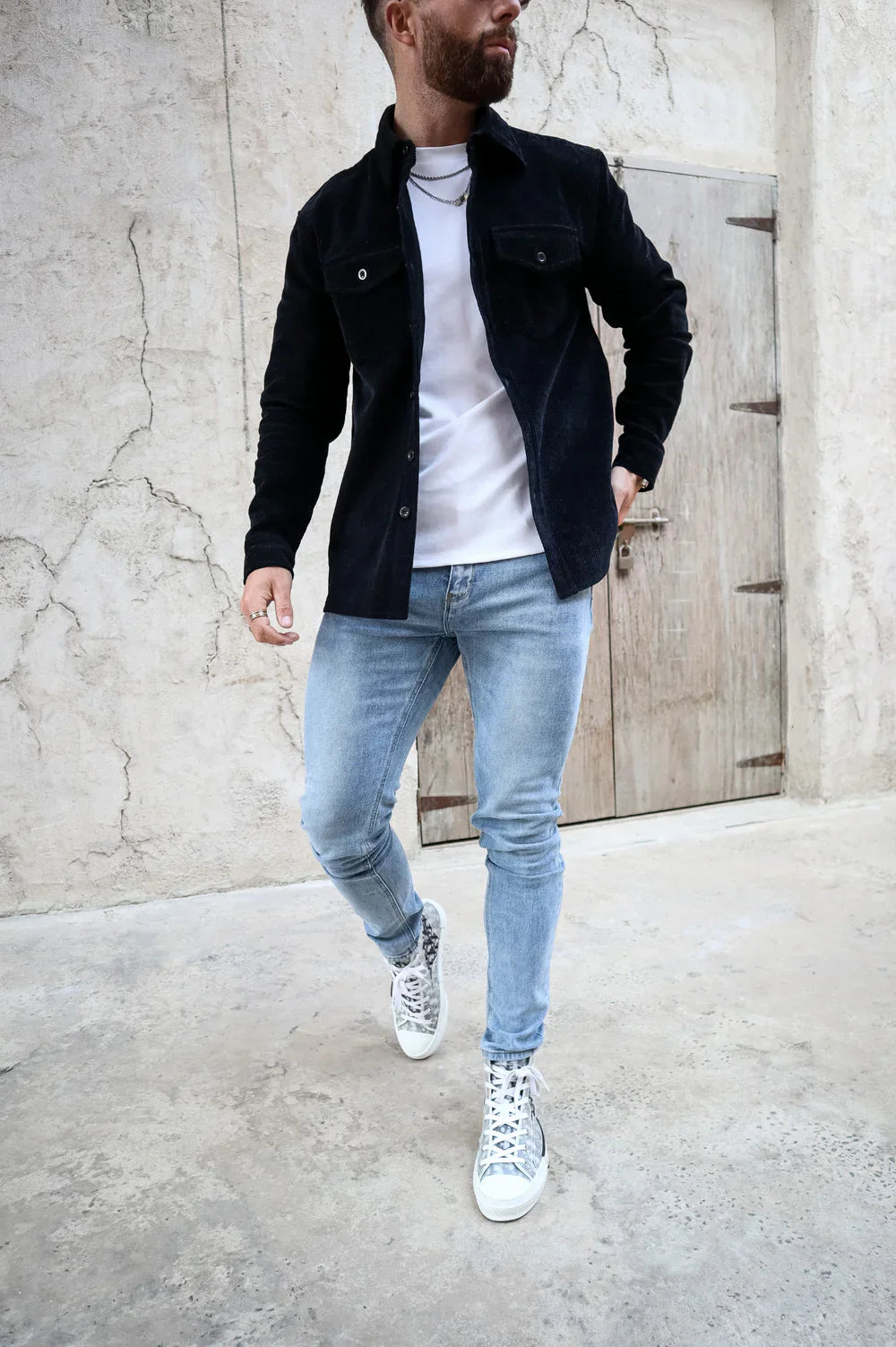 CORD OVERSHIRT Noir
