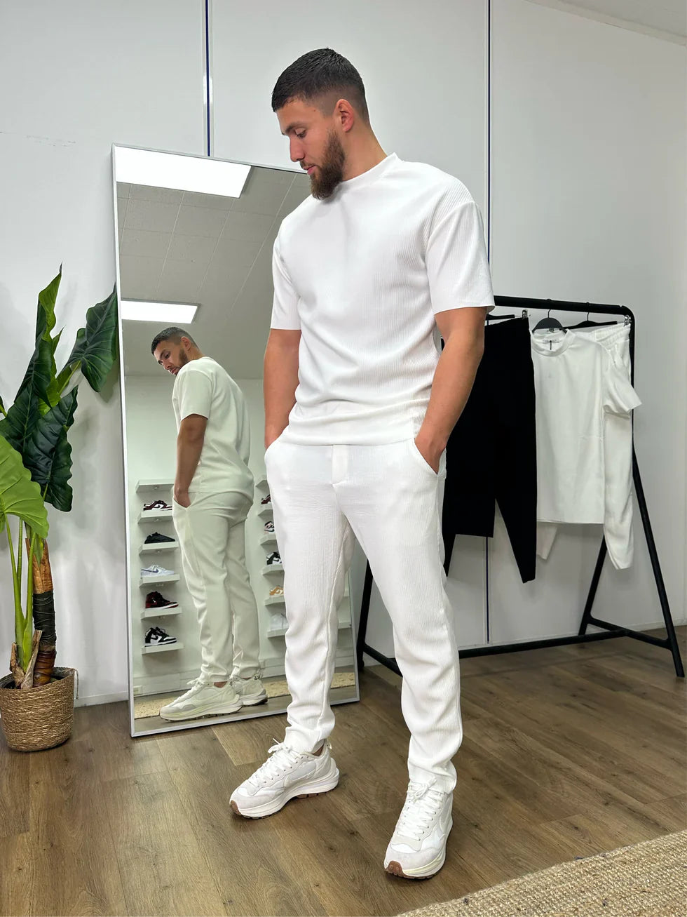 ENSEMBLE PLISSÉ BLANC