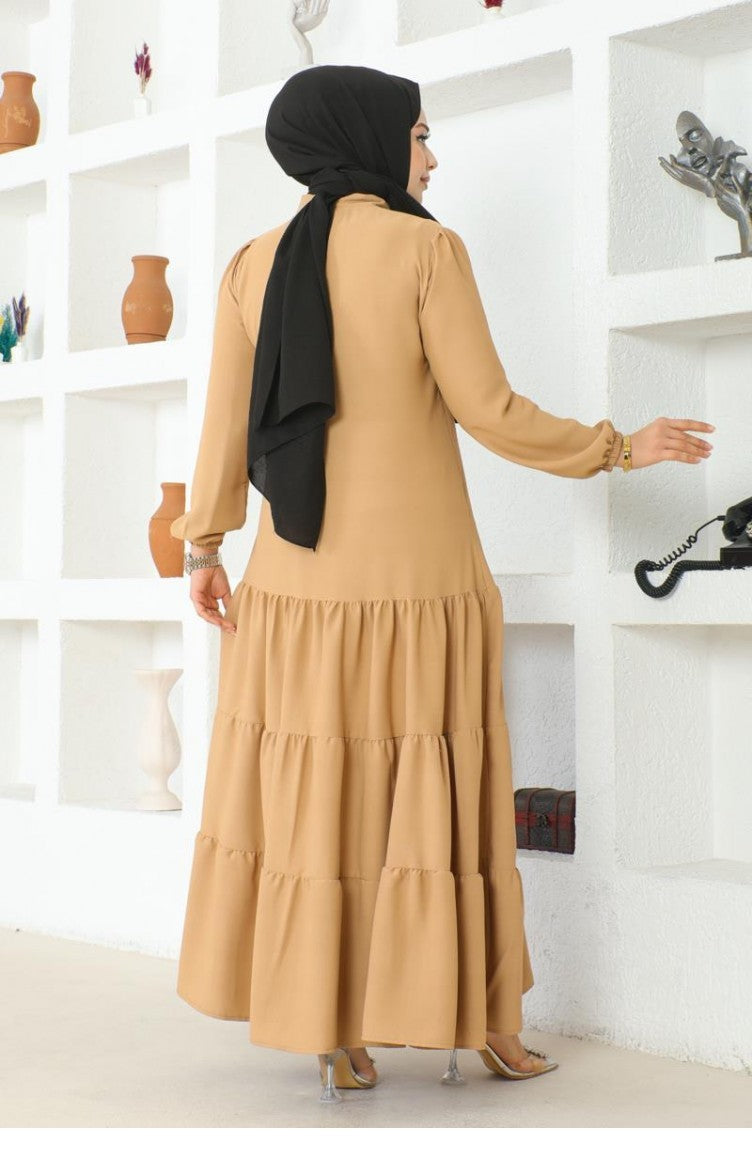 Jessica Abaya Crêpe Avec Jupe Superposée 0031-06 Vison 0031-06