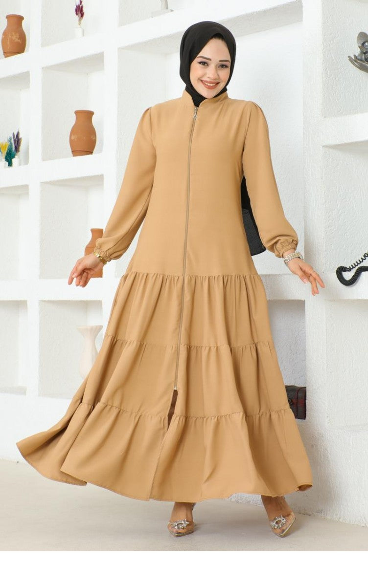 Jessica Abaya Crêpe Avec Jupe Superposée 0031-06 Vison 0031-06