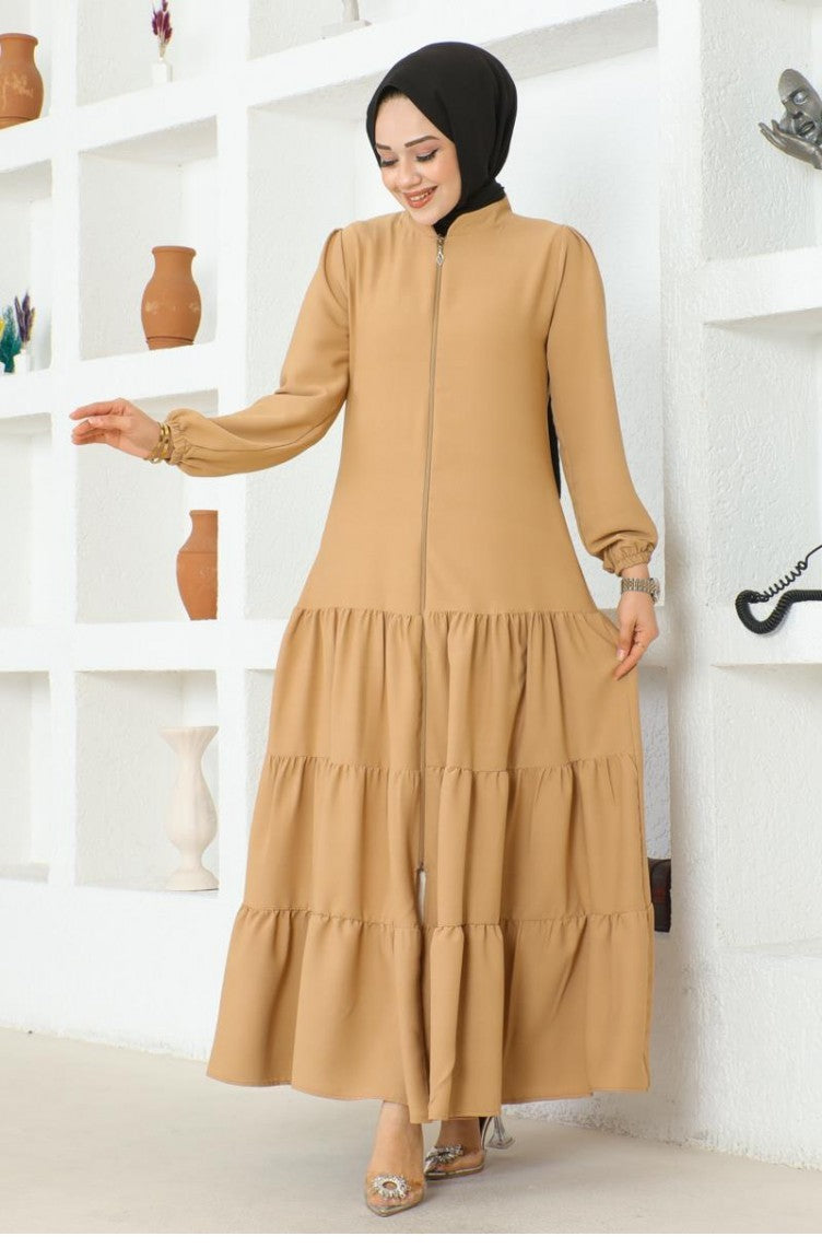 Jessica Abaya Crêpe Avec Jupe Superposée 0031-06 Vison 0031-06