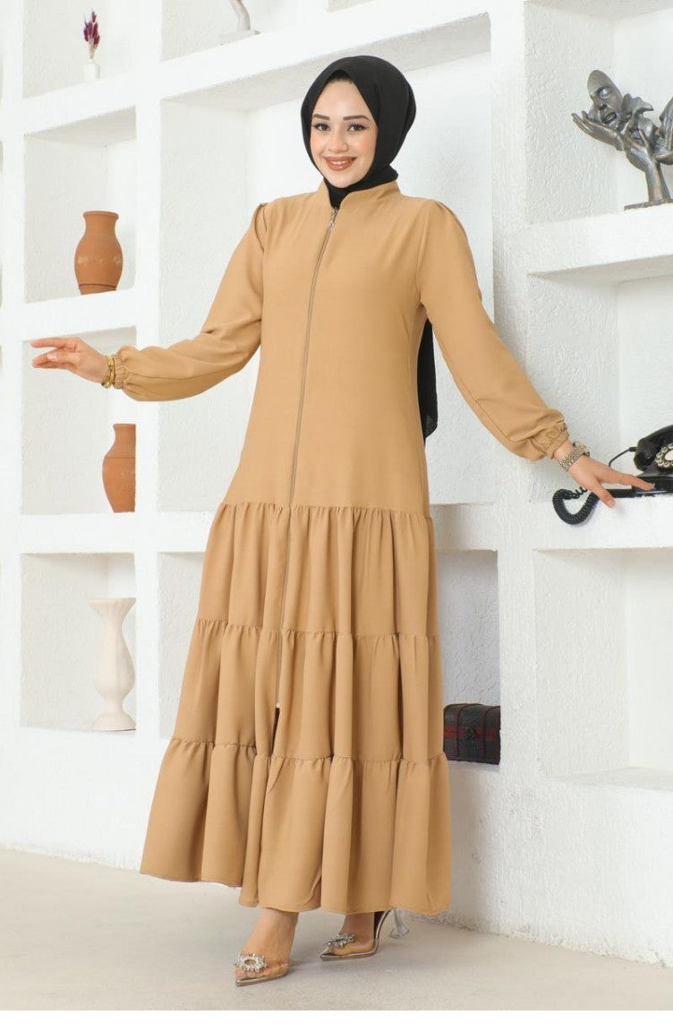 Jessica Abaya Crêpe Avec Jupe Superposée 0031-06 Vison 0031-06