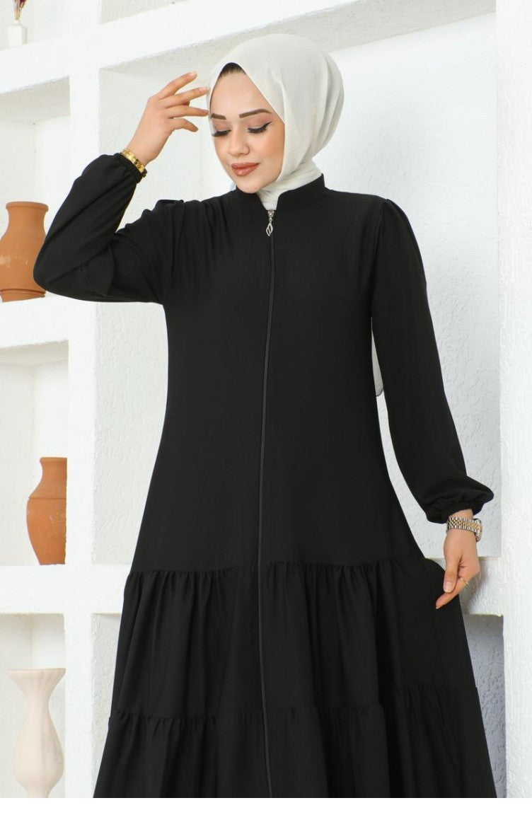 Jessica Abaya En Crêpe Avec Jupe Superposée 0031-04 Noir 0031-04