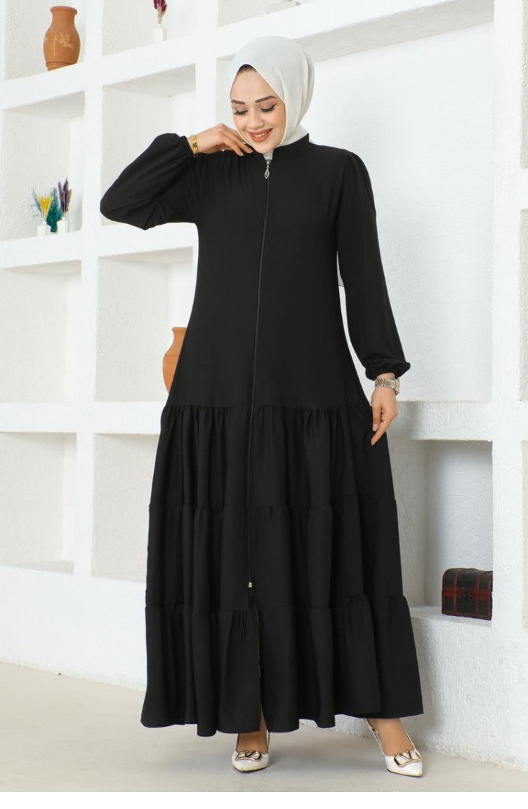 Jessica Abaya En Crêpe Avec Jupe Superposée 0031-04 Noir 0031-04