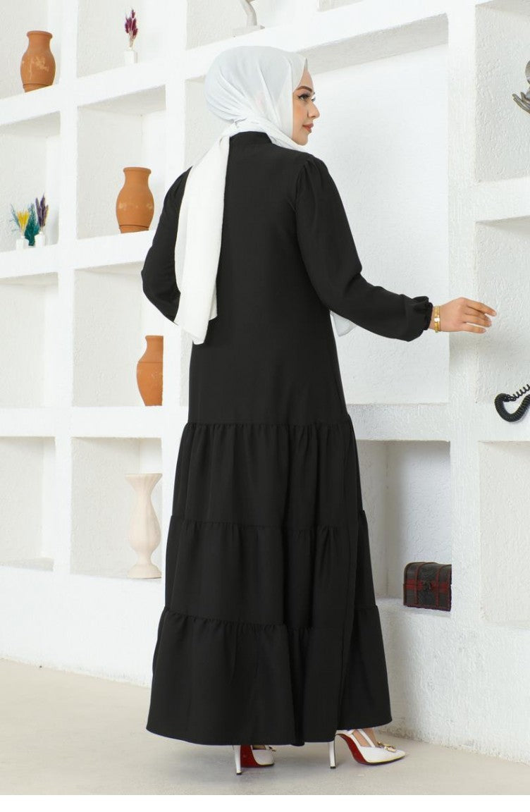 Jessica Abaya En Crêpe Avec Jupe Superposée 0031-04 Noir 0031-04