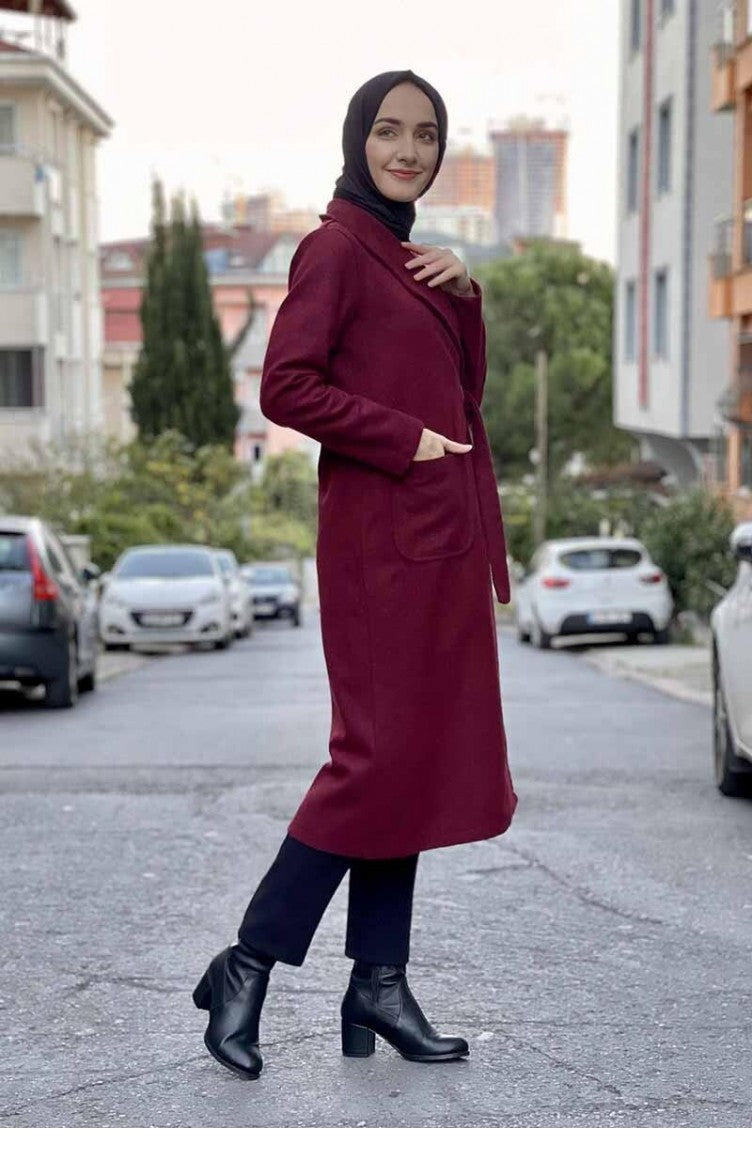 Manteau Kaşe 5172-04 Rouge Claret 5172-04