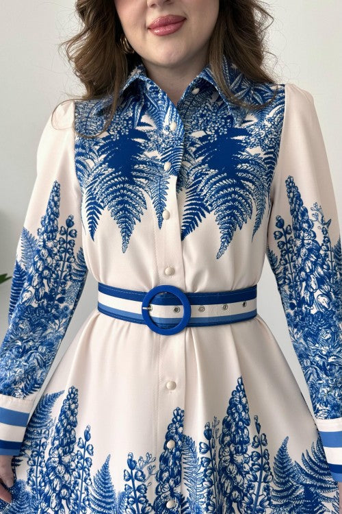 Robe Palm Design Bleu