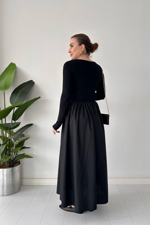 Robe jupe en popeline noire
