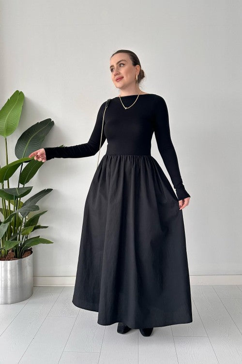 Robe jupe en popeline noire