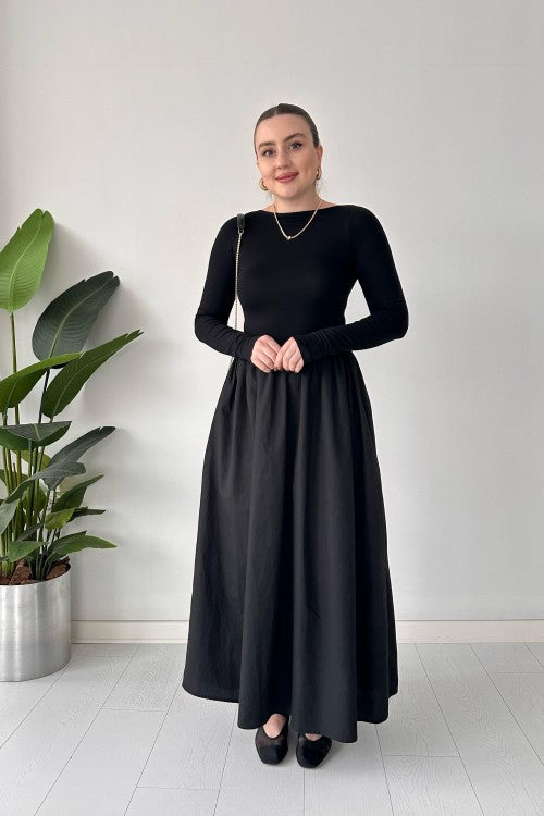 Robe jupe en popeline noire