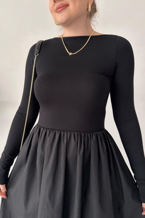 Robe jupe en popeline noire