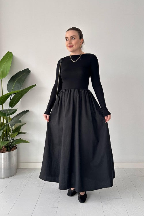Robe jupe en popeline noire