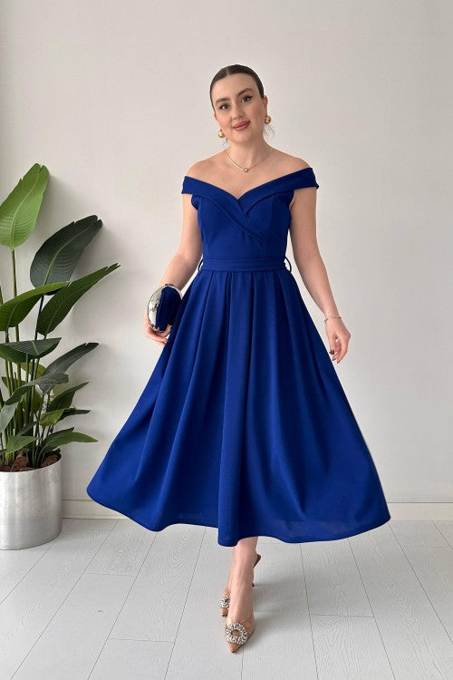 Robe de princesse bleu saxon