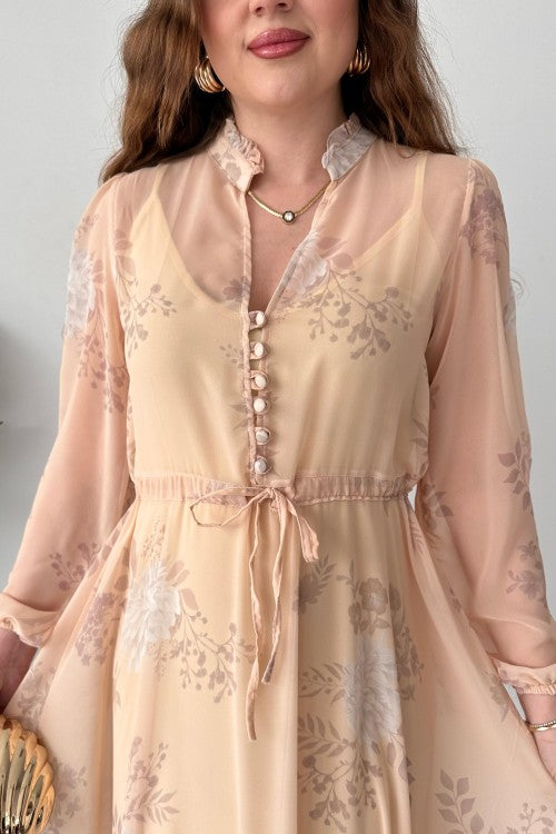 Robe en mousseline de soie de rêve, bouche de bébé