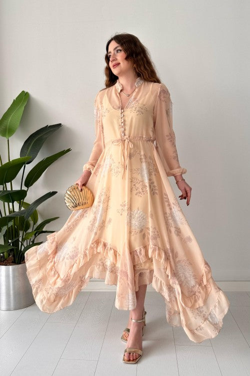 Robe en mousseline de soie de rêve, bouche de bébé