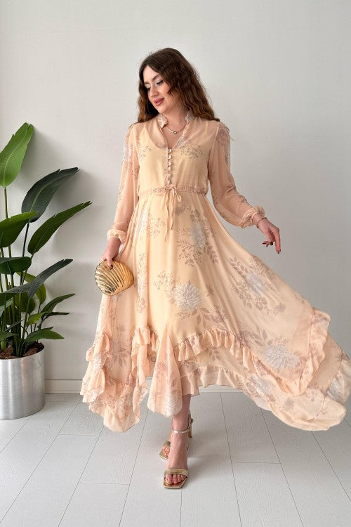 Robe en mousseline de soie de rêve, bouche de bébé
