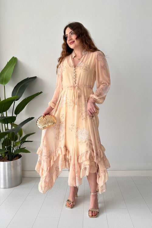 Robe en mousseline de soie de rêve, bouche de bébé