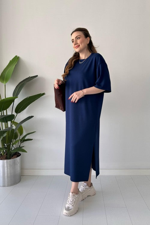 Robe Ample en Modal - Bleu Marine