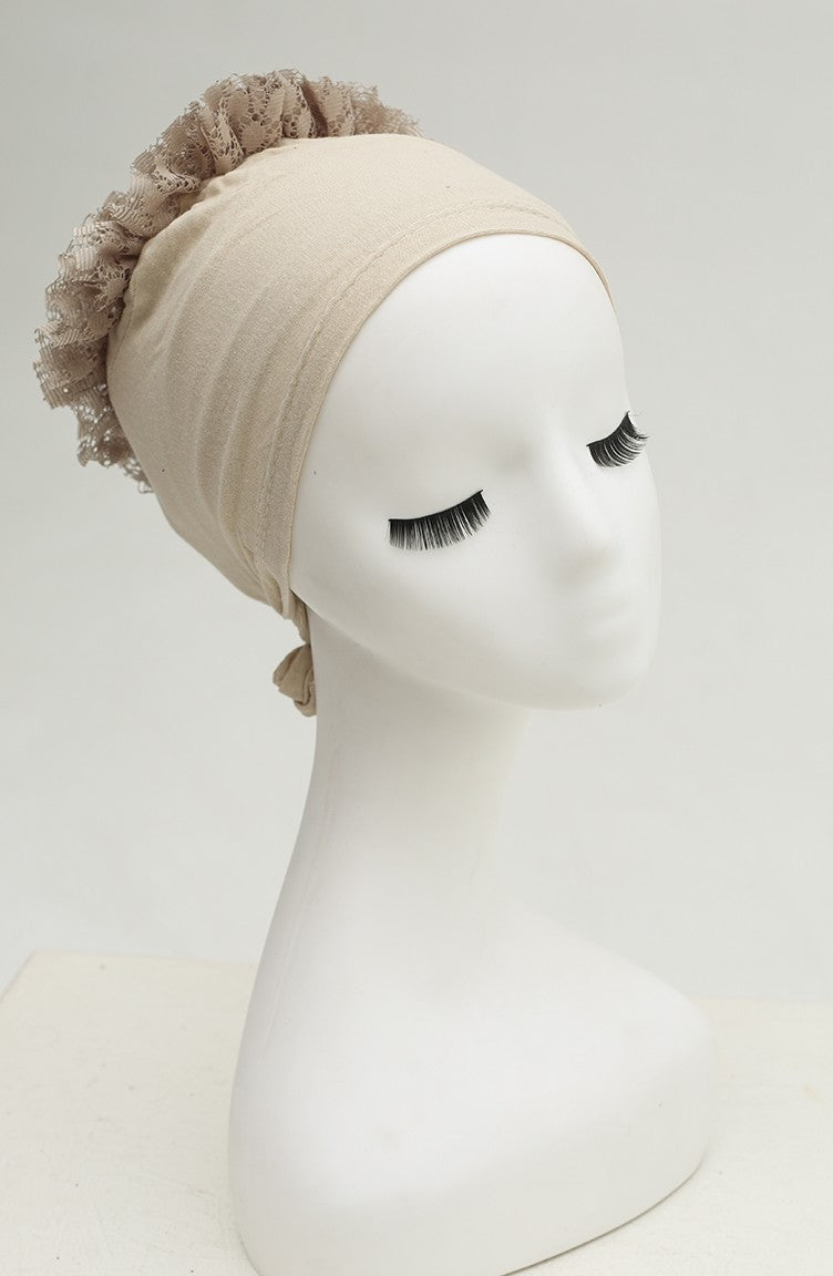 Bonnet a Froufrous 7001-14 Beige 7001-14