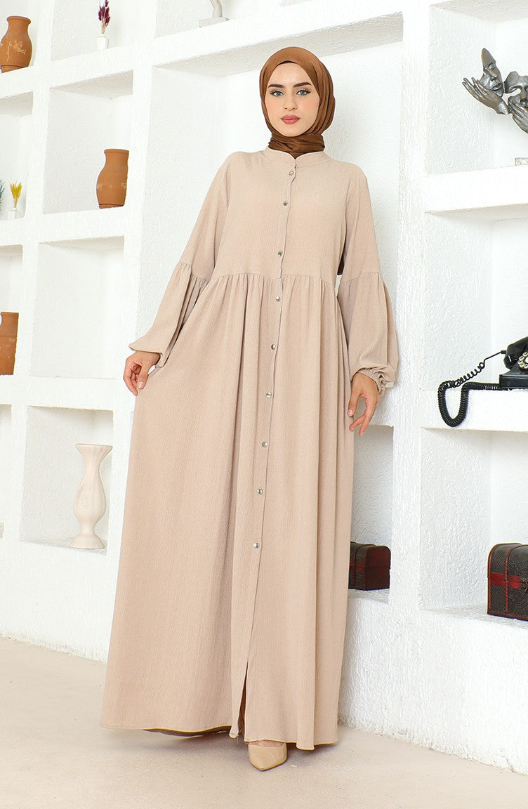 Bürümcük Abaya Col Juge En Tissu 1022-03 Pierre 1022-03