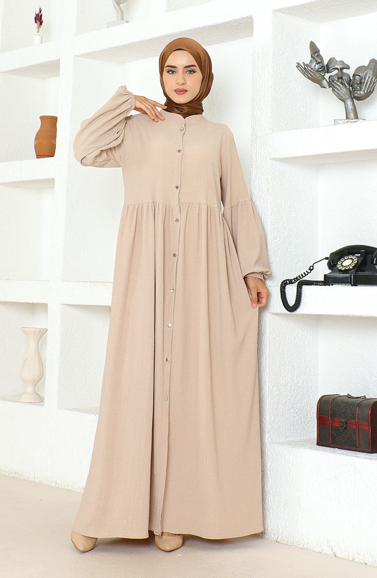 Bürümcük Abaya Col Juge En Tissu 1022-03 Pierre 1022-03