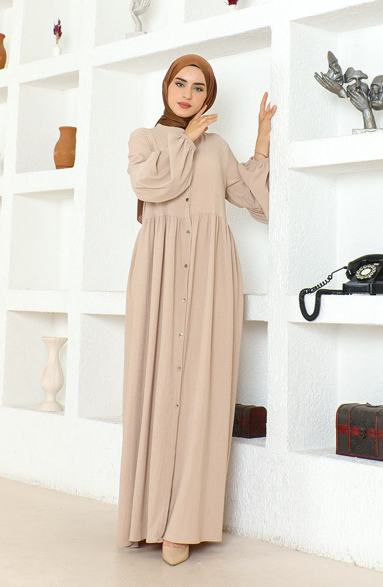 Bürümcük Abaya Col Juge En Tissu 1022-03 Pierre 1022-03
