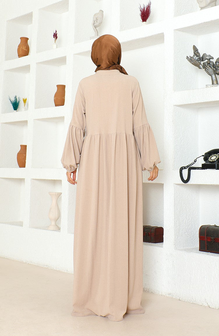 Bürümcük Abaya Col Juge En Tissu 1022-03 Pierre 1022-03