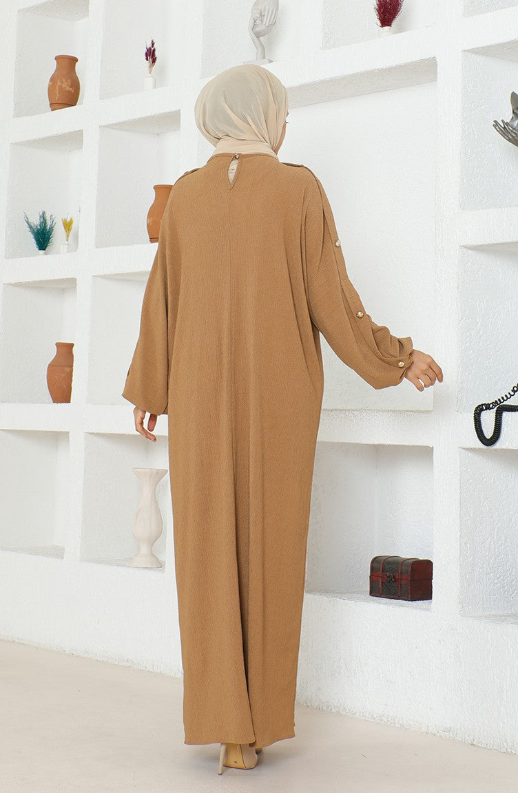 Abaya Robe En Tissu Bürümcük 1023-04 Vison 1023-04