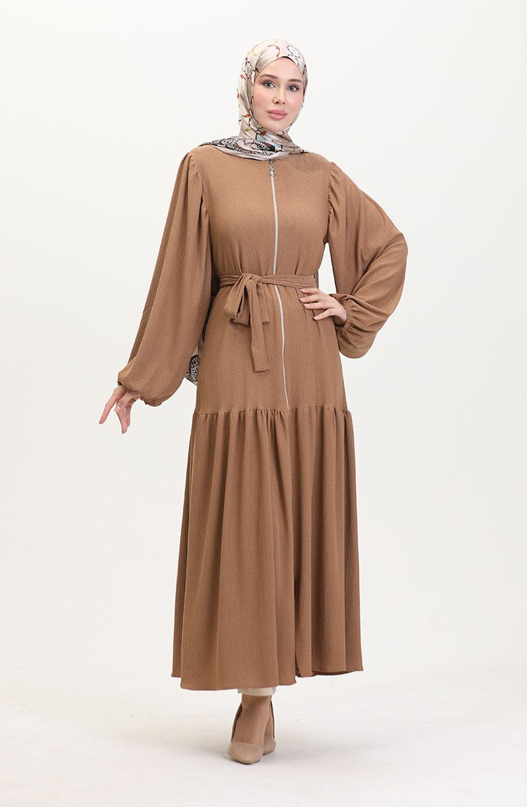 Abaya Manches Ballon 1026-06 Vison 1026-06