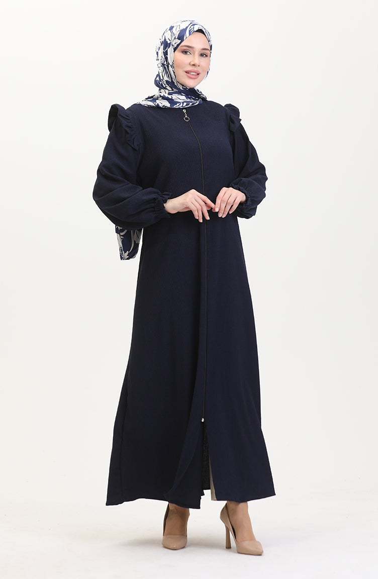 Abaya à Froufrous 1055-05 Bleu Marine 1055-05