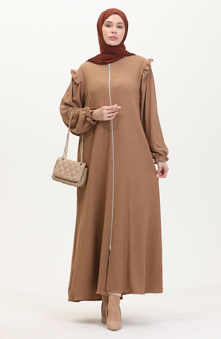 Abaya à Froufrous 1055-06 Vison 1055-06