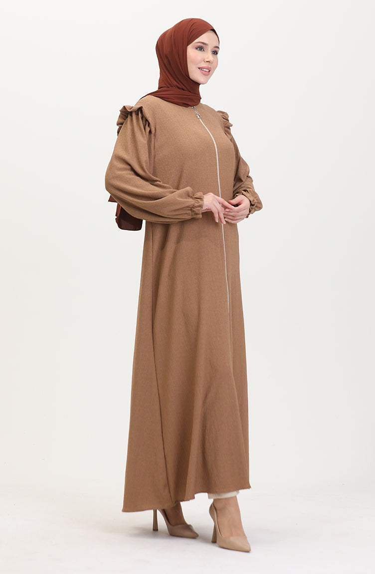 Abaya à Froufrous 1055-06 Vison 1055-06
