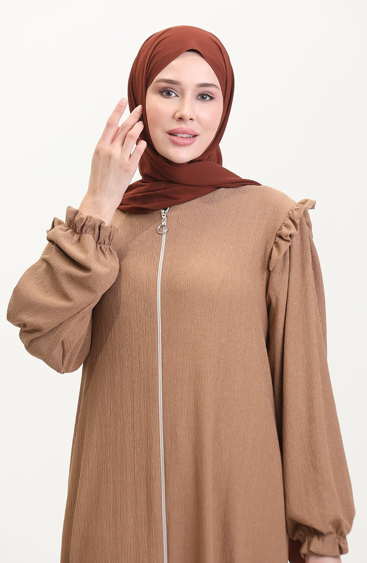 Abaya à Froufrous 1055-06 Vison 1055-06