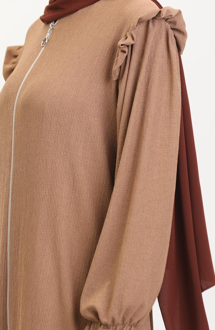 Abaya à Froufrous 1055-06 Vison 1055-06