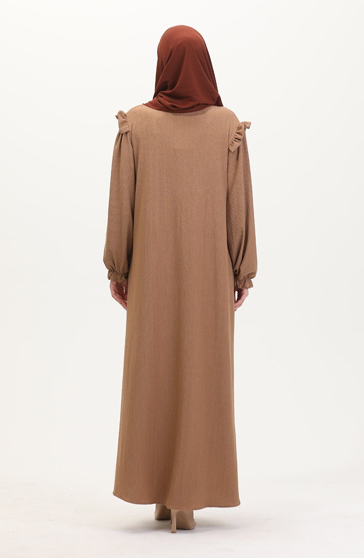 Abaya à Froufrous 1055-06 Vison 1055-06
